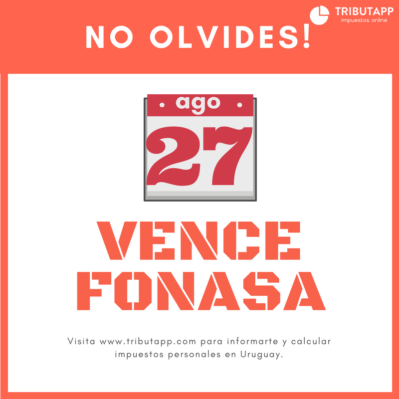 27 DE AGOSTO ⚠ VENCE EL ANTICIPO DE FONASA PARA SERVICIOS PERSONALES