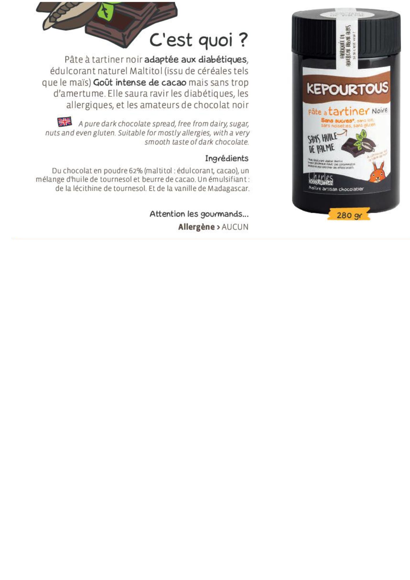 Pates à tartiner sans huile de palme