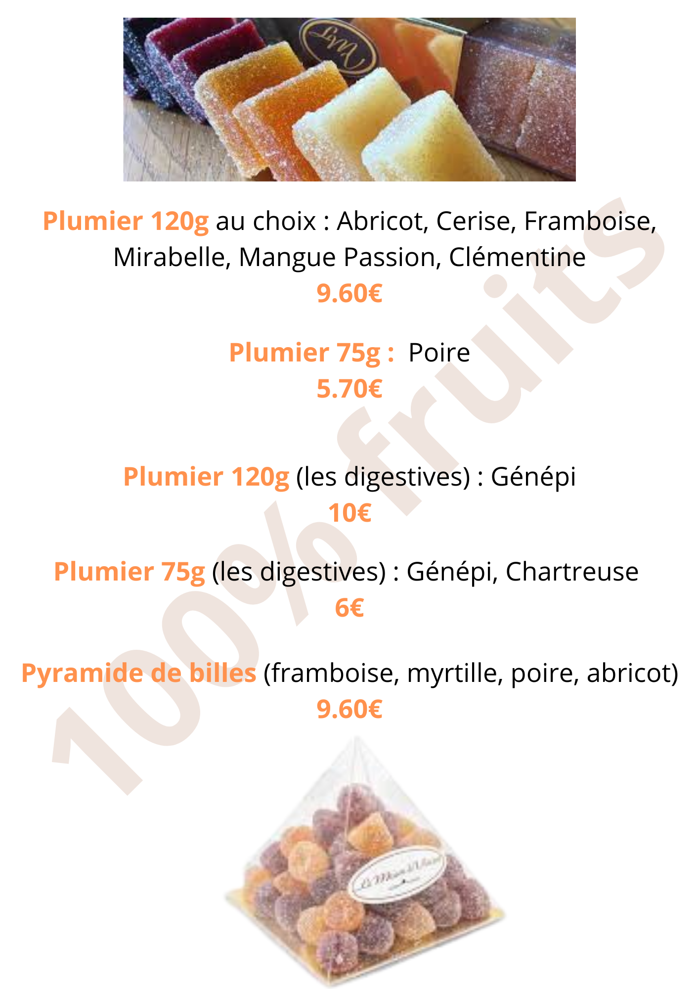 Les pâtes de fruits 100% fruits 