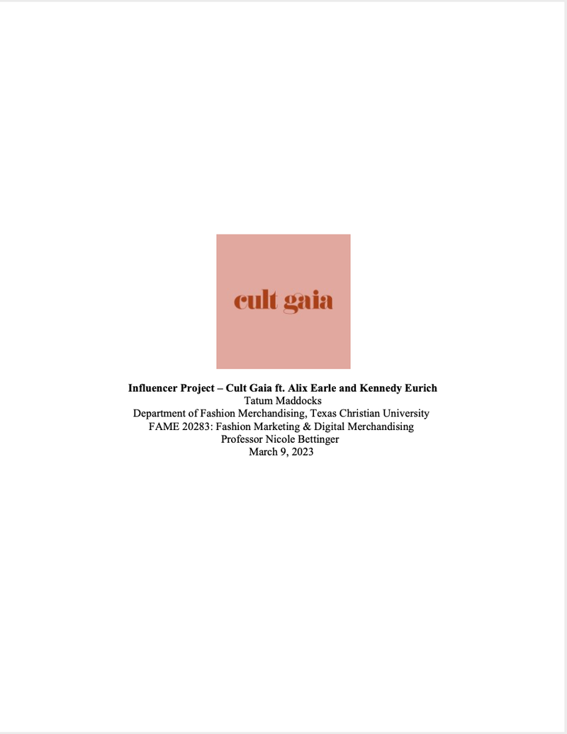 Cult Gaia Influencer Proposal