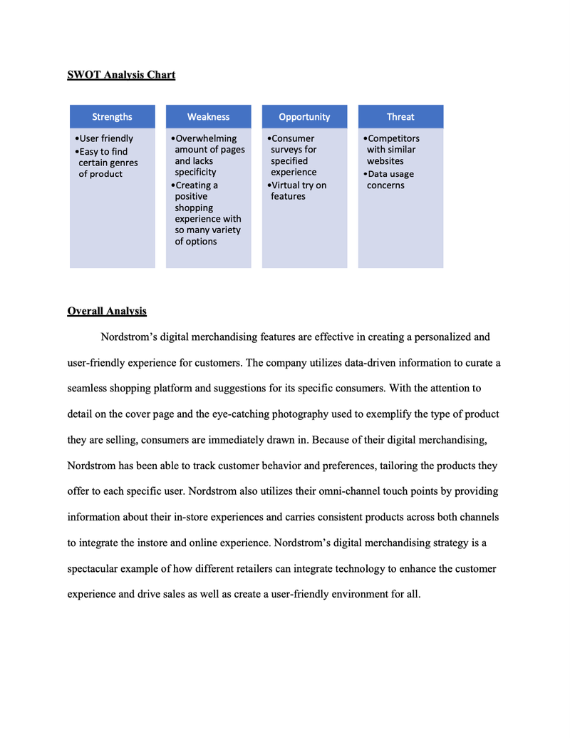 Nordstrom Digital Merchandising Report