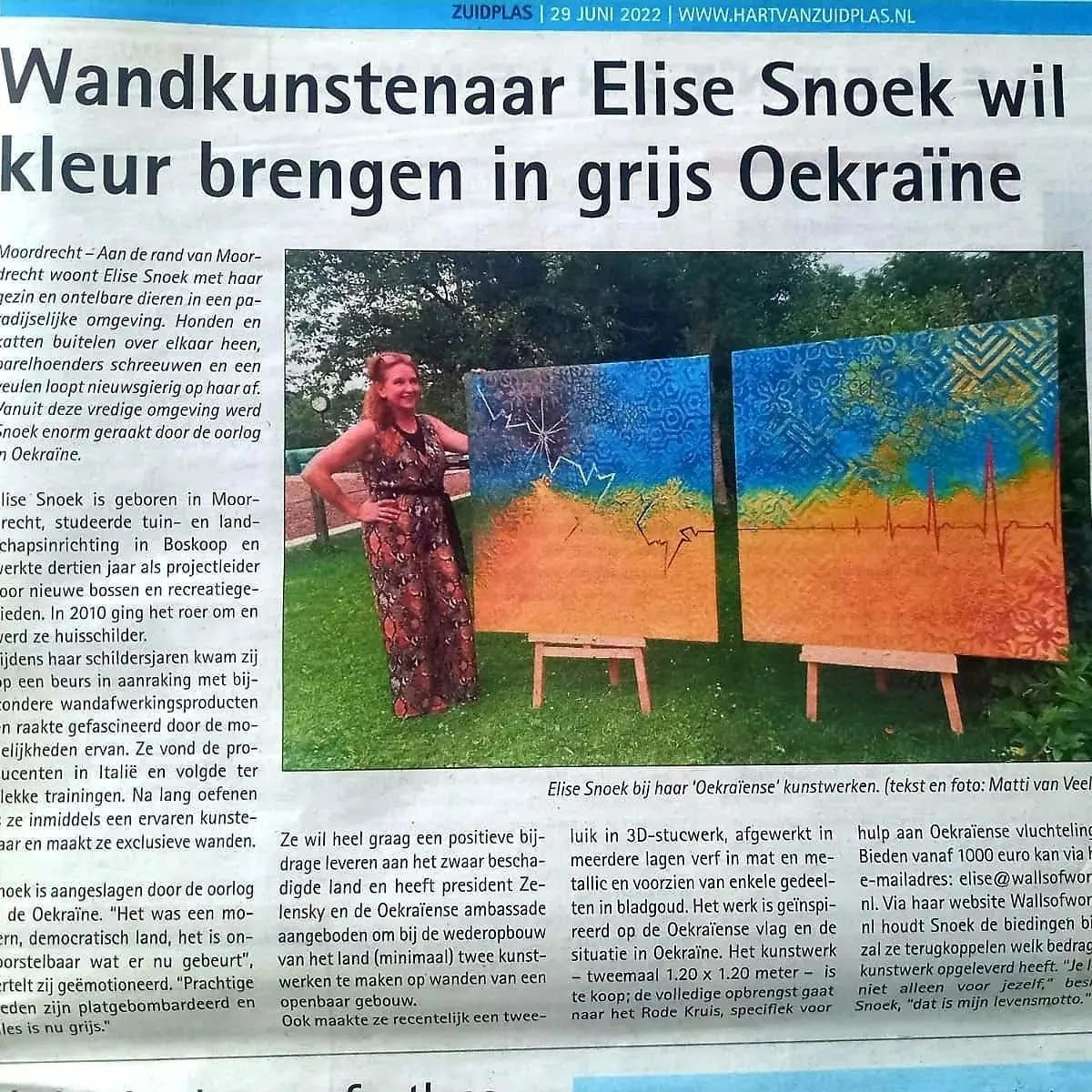 Wandkunstenaar Elise Snoek wil kleur brengen in grijs Oekraïne