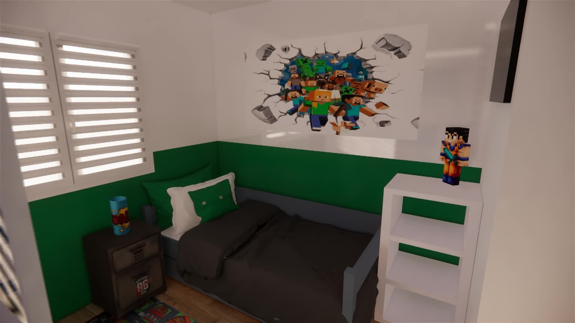 Défi: créer 2 espaces pour 3 enfants dans une chambre de 12.5 m²
