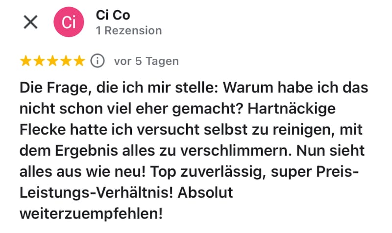 Positive Google Bewertung