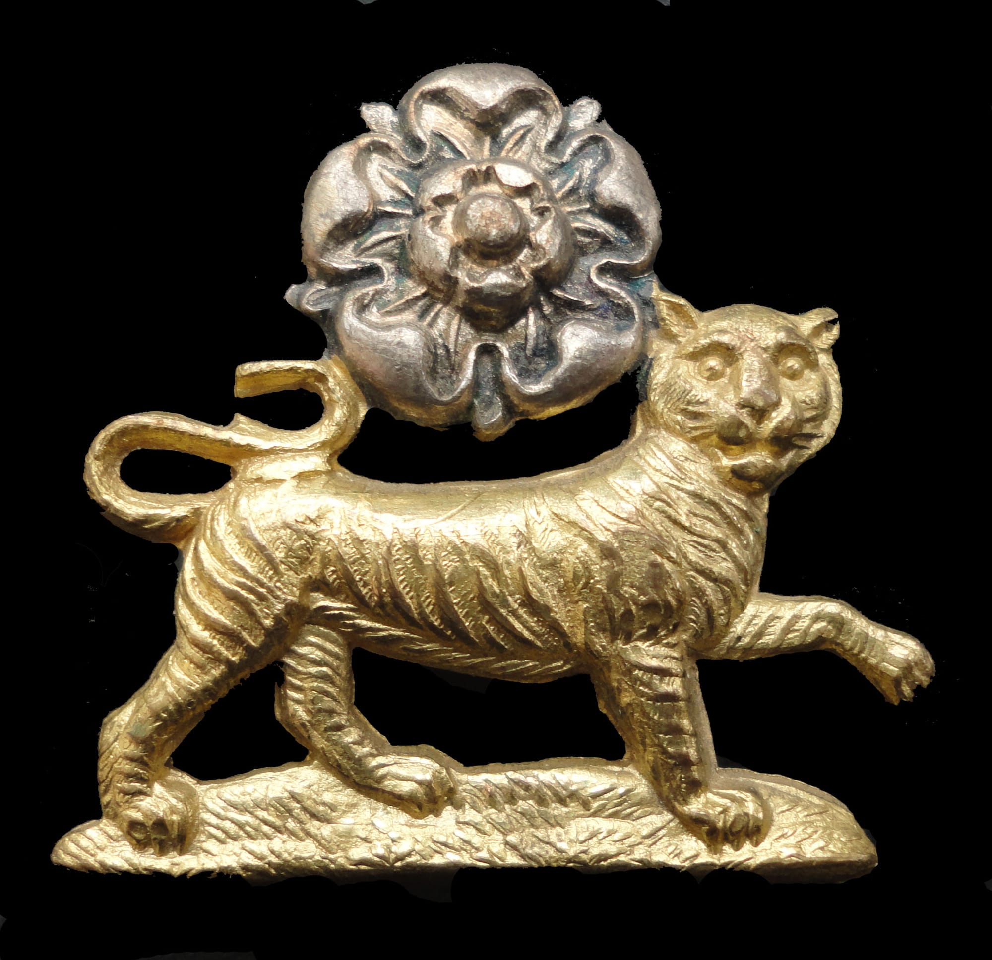 Volunteer Battalion Collar Badge-All Silver Rose