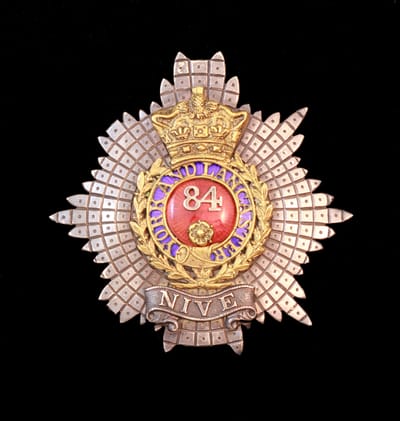 84th of Foot Officers Regency Shako Plate 1822 to 1829.