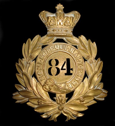 84th of Foot Officers Last Shako Plate 1869 to 1878