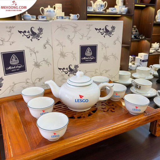 Quà Khai trương Ấm Chén In Logo Lesgo No.4674 HG tặng sếp