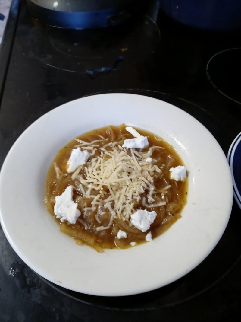 Greek Onion Soup with Feta