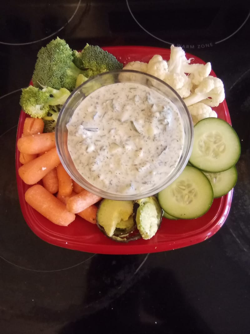 Homemade Tzatziki with Veggies