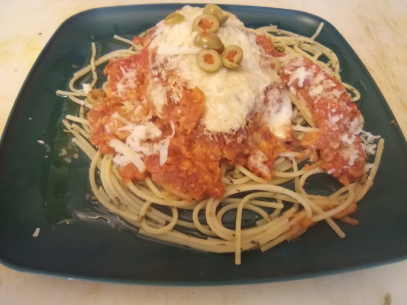 Chicken Parmesan  with Herbed Pasta