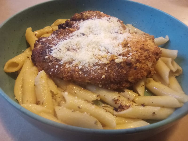 Chicken Parmesan with Penna Pasta