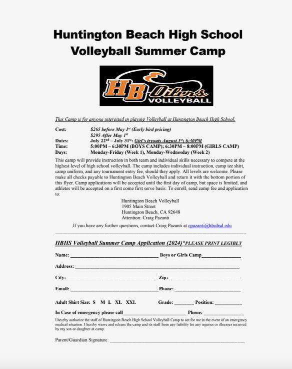 HBHS Volleyball Summer Camp