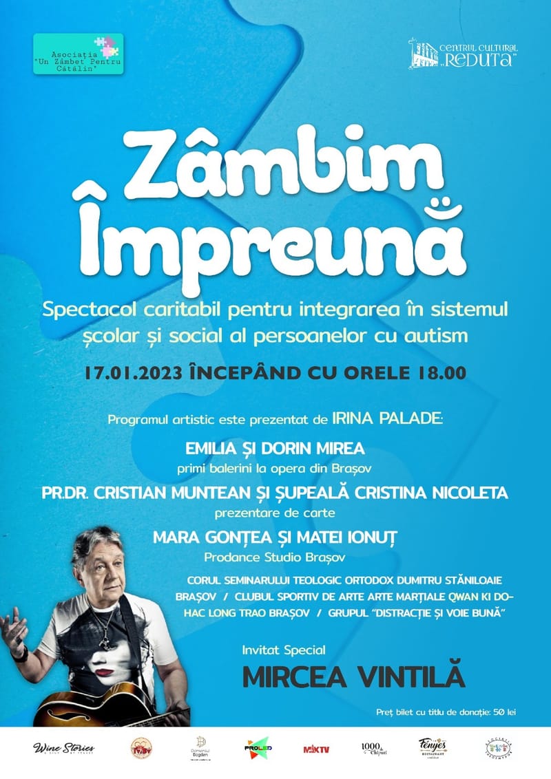 Spectacol caritabil - Zâmbim împreună! Centrul Cultural Reduta, Brașov
