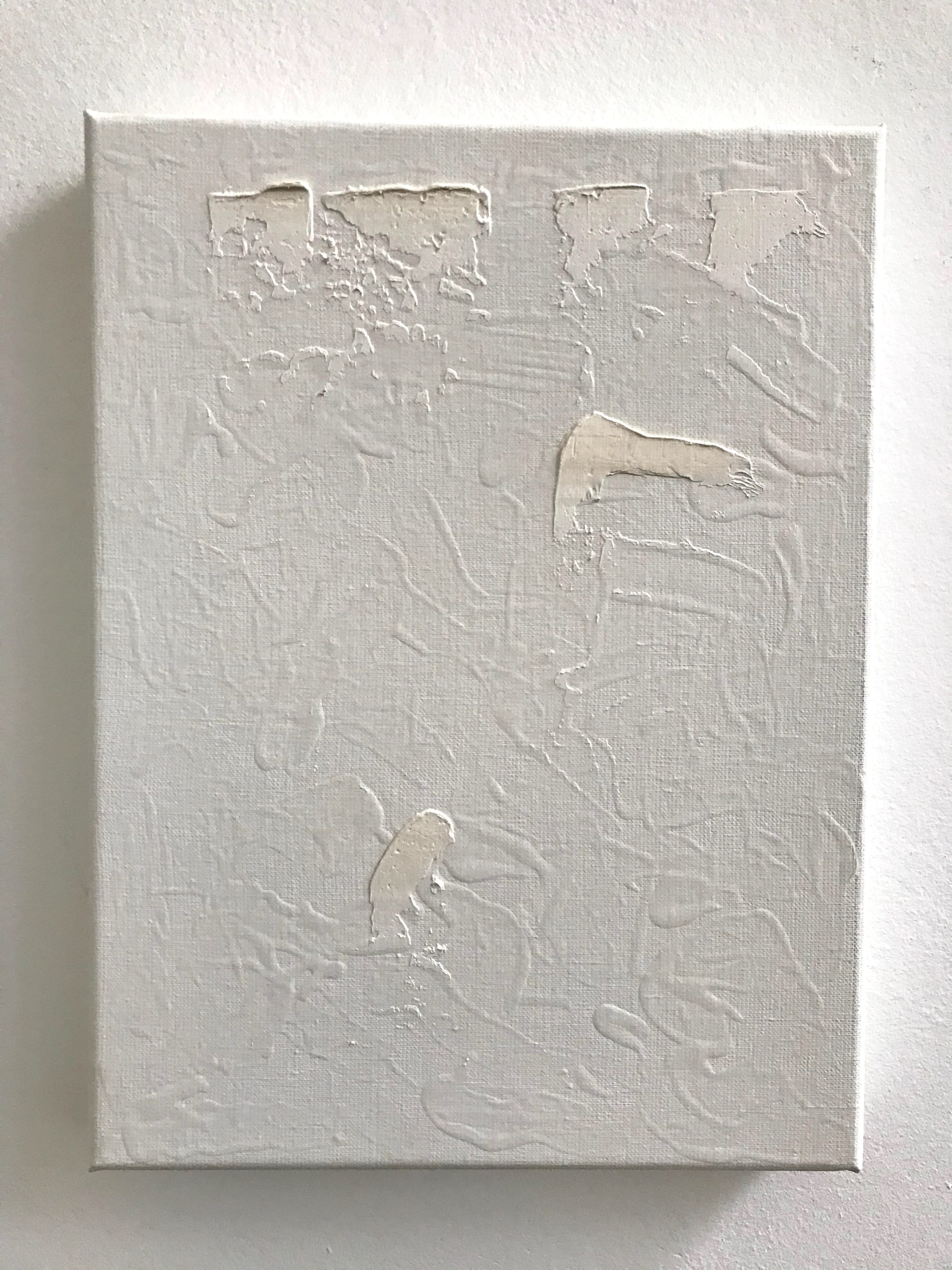 2019 Structure White - industriële lak/olieverf op canvas 30x40x3 cm