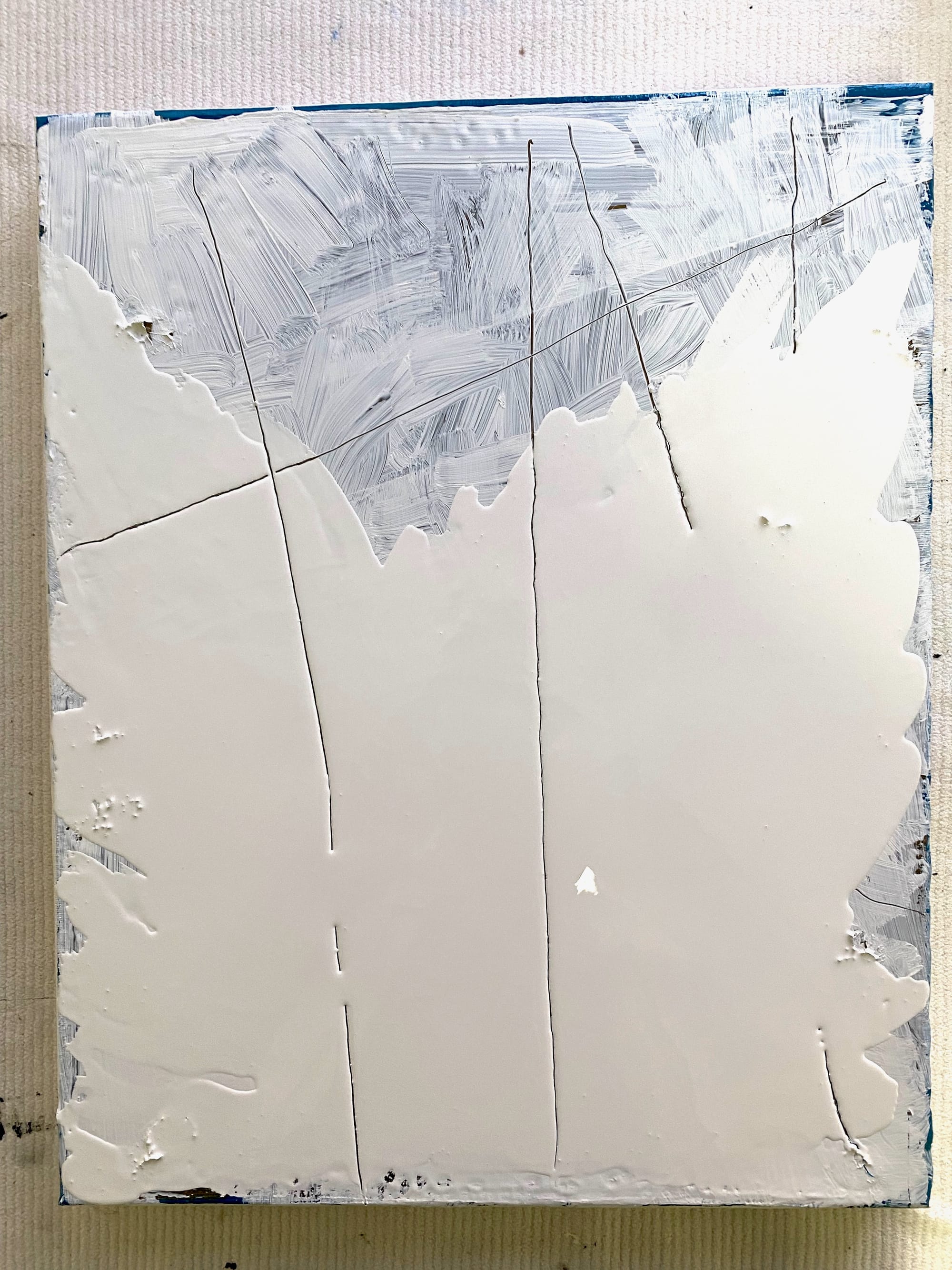 2023 On the Border -Morning Vieuw.  40x50x4 cm emaille/olieverf/canvas