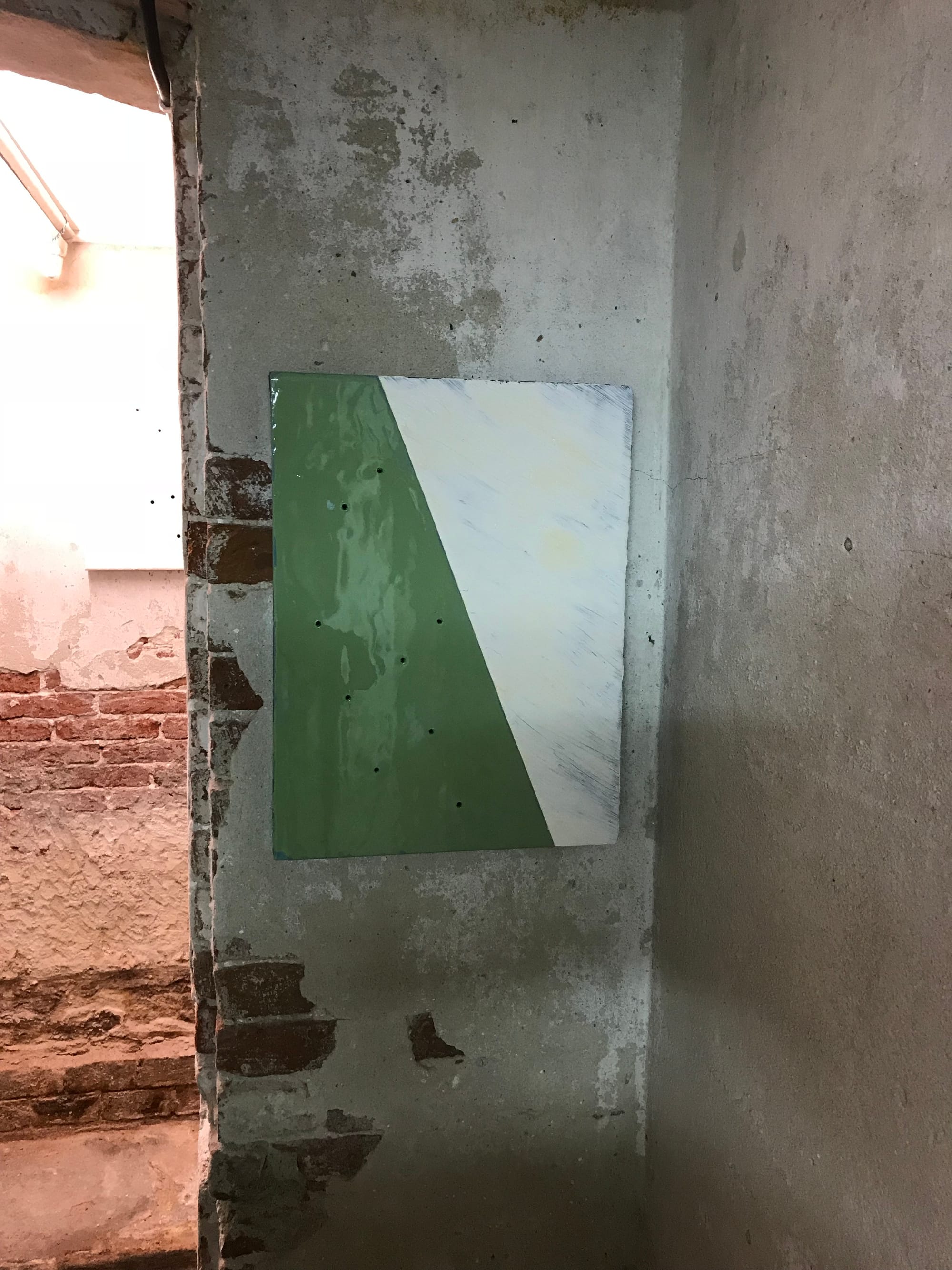 Expo opstelling "Geef het een Plek" 2018 loodpaneel -industriële lak