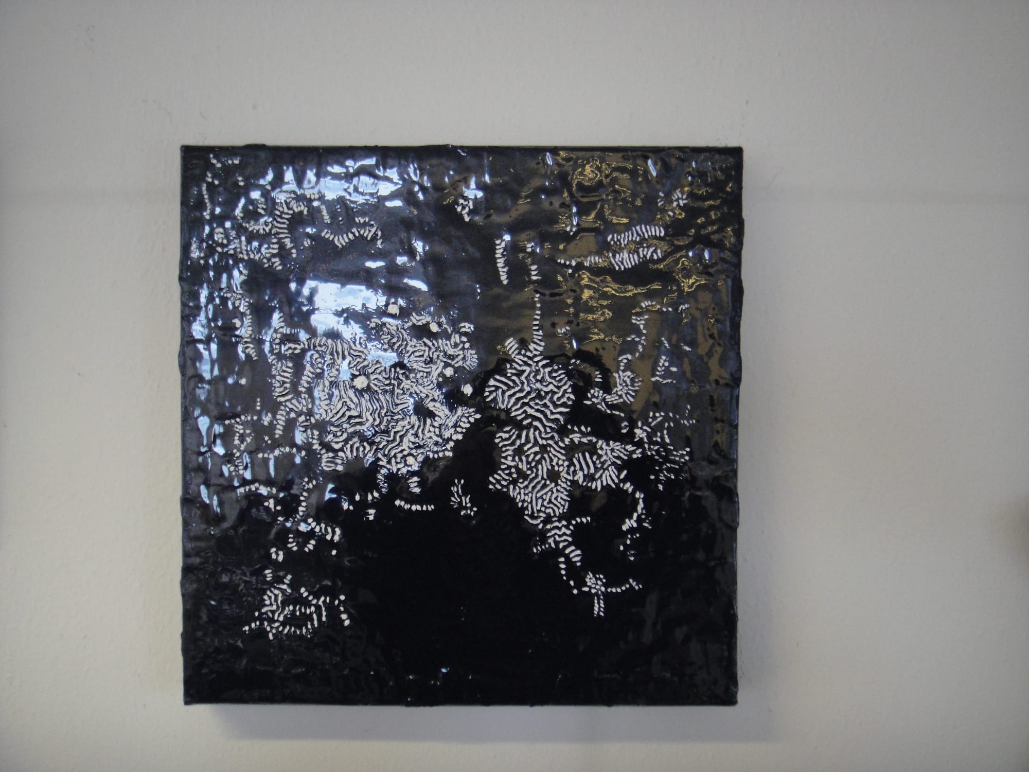The Fight 1. 2015  industriële lak op loodpaneel 40x40x4 cm
