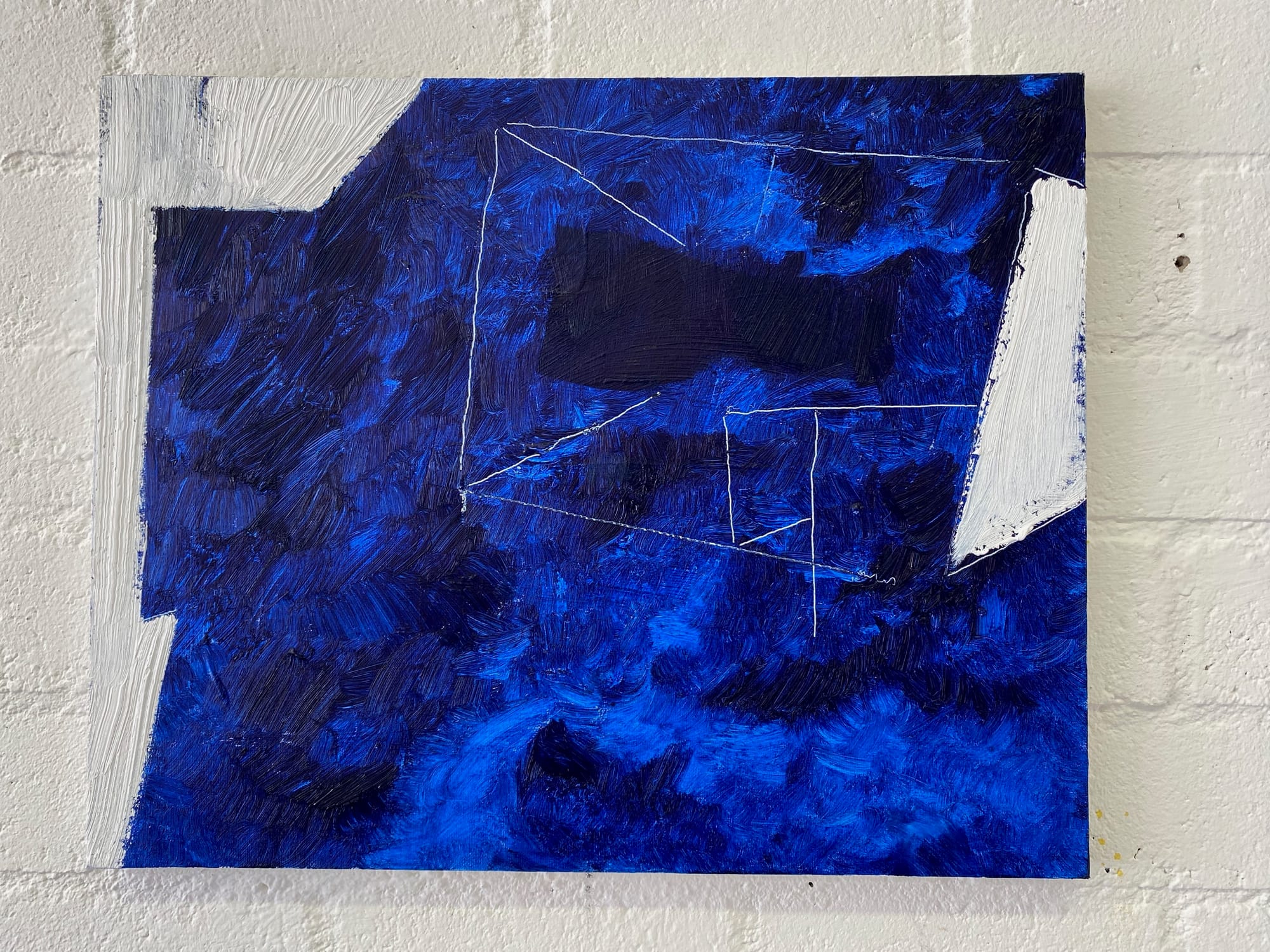 On the Border -Not A Safe House  2024 - olieverf/canvas 40x50x2 cm