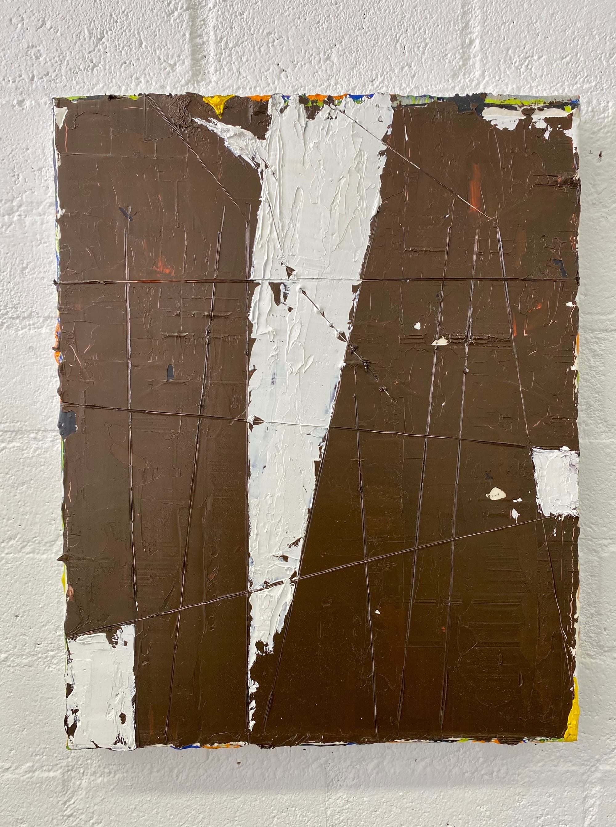 On the Border - Double Construction 2024  40x50x3 cm olieverf/linnen