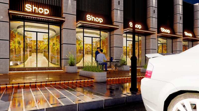 تصميم لمجمع معارض تجاري 