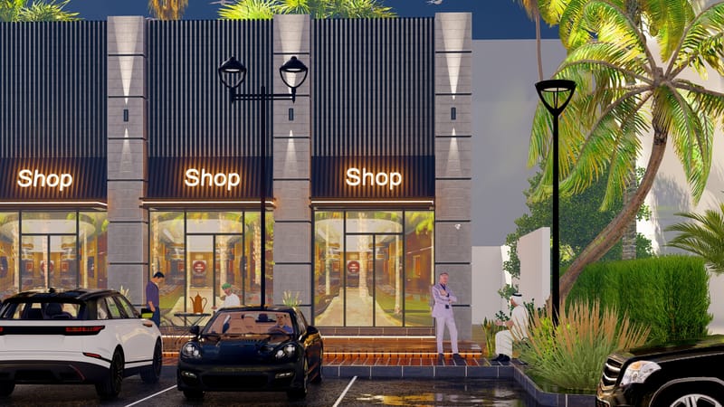 تصميم لمجمع معارض تجاري 