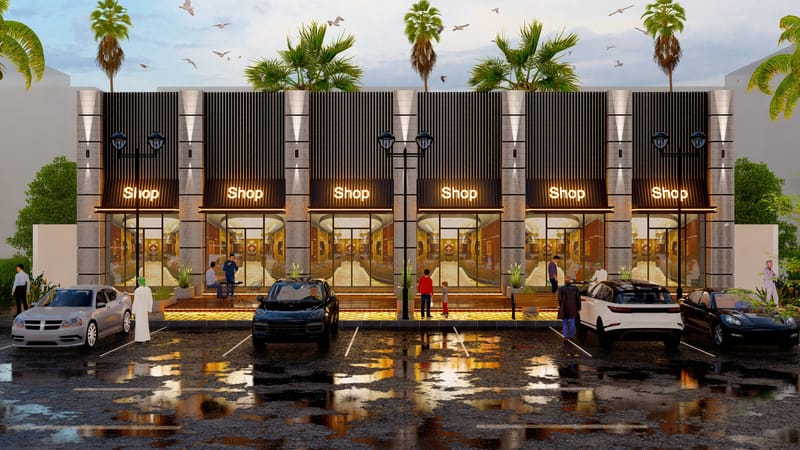 تصميم لمجمع معارض تجاري 