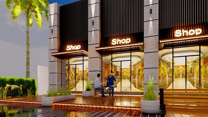 تصميم لمجمع معارض تجاري 