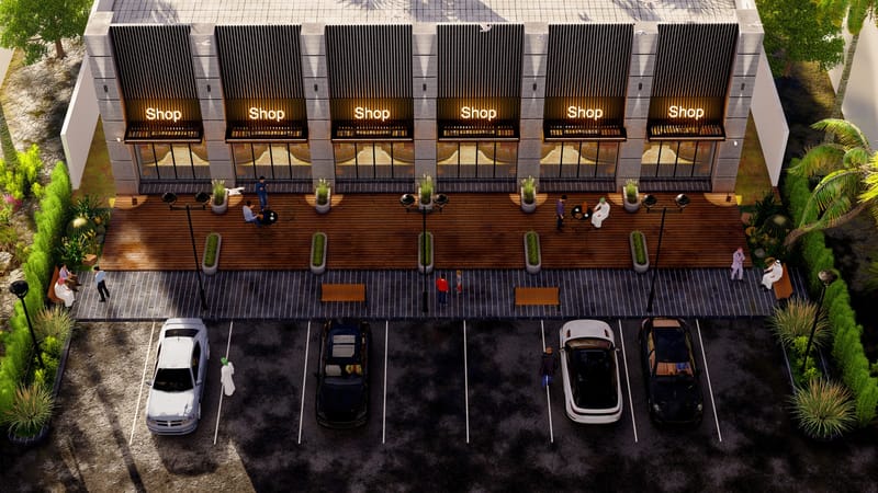 تصميم لمجمع معارض تجاري 