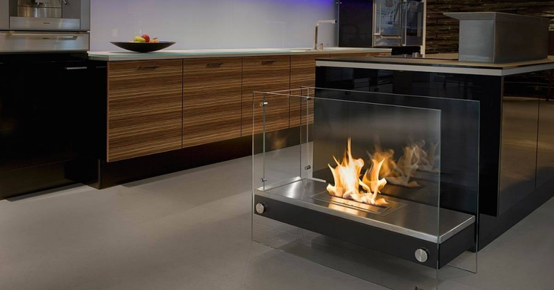 Divider Mounted Fireplace