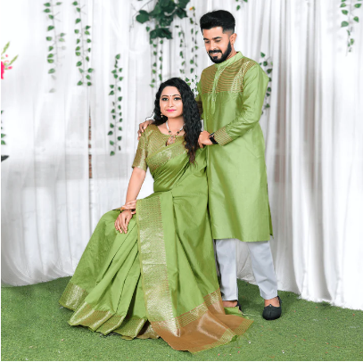 Step Up Your Fashion Game with Archittam Fashion's Couple Dress Saree and Kurta