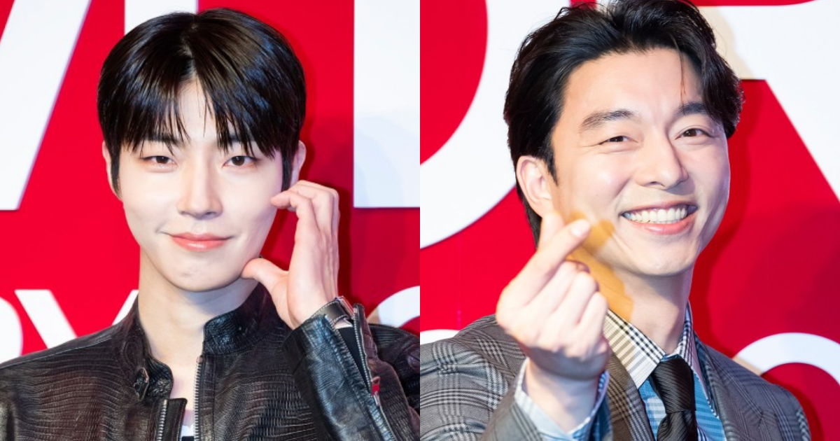 Korean actors Hwang In-Youp and Gong Yoo waved for cameras at Tom Ford’s beauty brand photo wall, held in Seongsu-dong, Seoul.