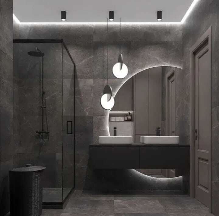 "استمتع بتحفة الفن في كل ركن من أركان حمامك مع تصميماتنا الرائعة." ديكورات حمامات المودرن و اكسسواراتها .