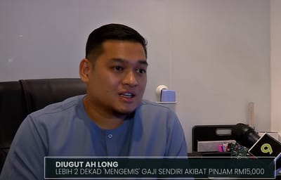 206) DIUGUT AH LONG | LEBIH 2 DEKAD 'MENGEMIS' GAJI SENDIRI AKIBAT PINJAM RM15,000 - BULETIN TV3 - 02/06/2023