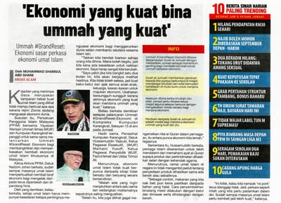 311) 'EKONOMI YANG KUAT BINA UMMAH YANG KUAT' - SINAR HARIAN - 20/01/2024