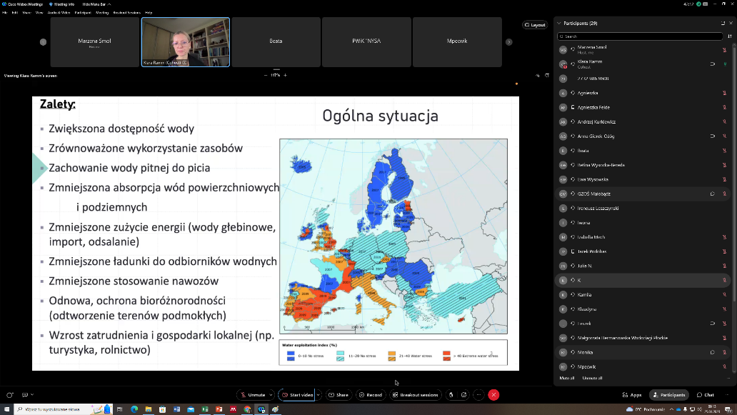 Szkolenie dla przedsiębiorców "Zarządzanie ryzykiem w odzysku wody w przedsiębiorstwach sektora wod-kan"