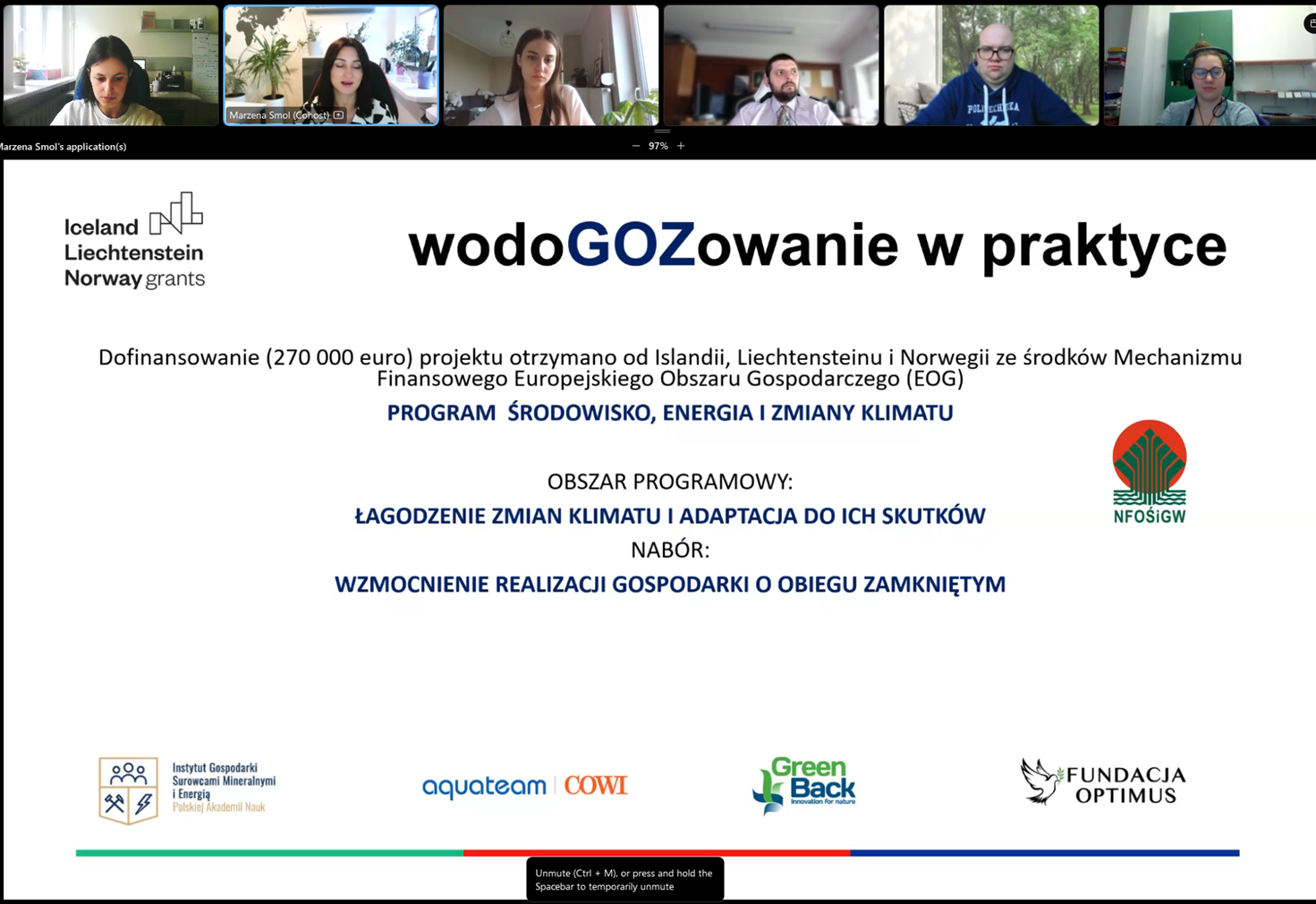 Szkoła letnia dla studentów i doktorantów "Zrównoważone i cyrkularne zarządzanie zasobami wodnymi"