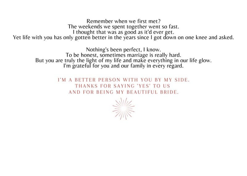 Anniversary - For Wife