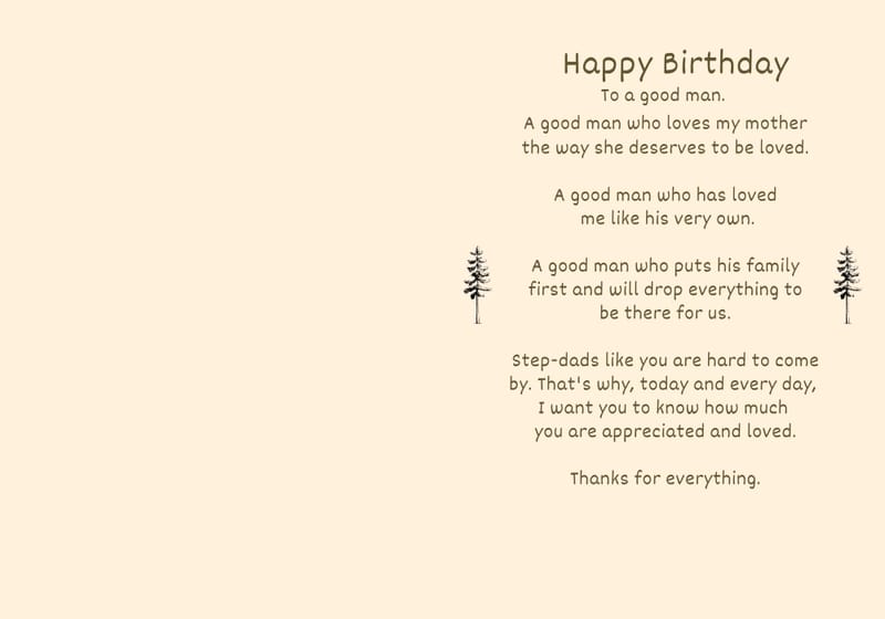 Birthday - Stepdad - From Stepson