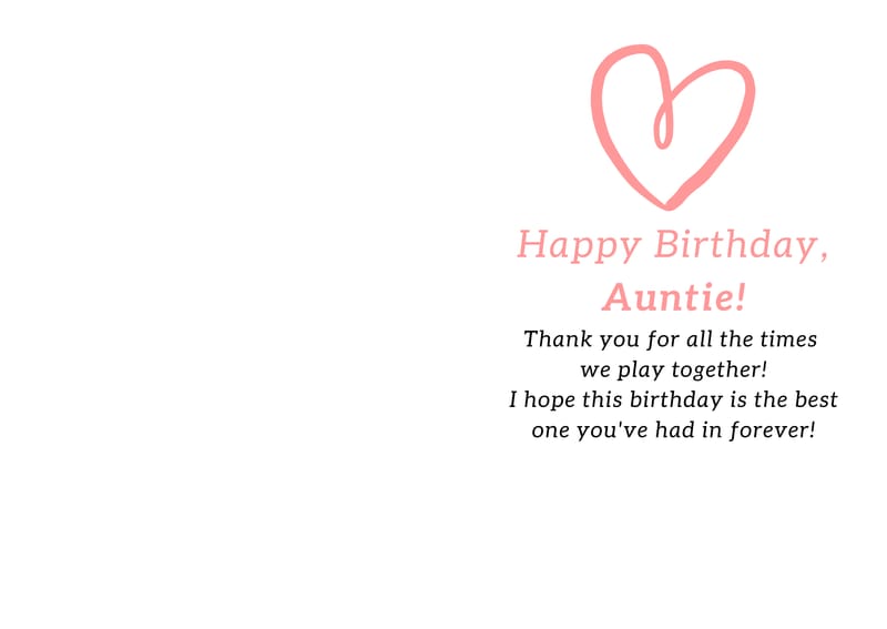 Birthday - Auntie - From Child