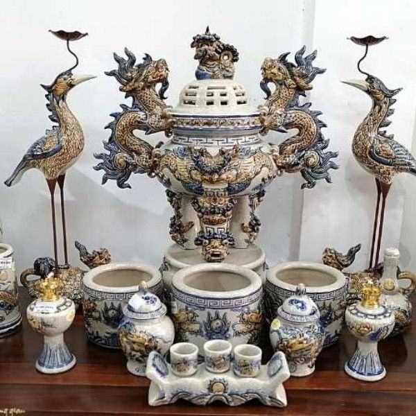 Bộ đồ thờ gia tiên tam sự 662 đẹp