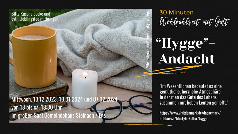 "Hygge-Andacht" - 30 Min. Wohlfühlzeit mit Gott