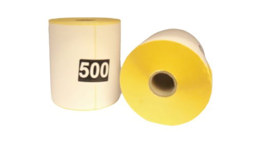 מדבקות טרמיות למשלוחים 100/100מ"מ 500 בגליל