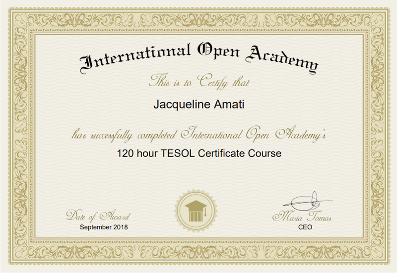 120 hour TESOL Certificate