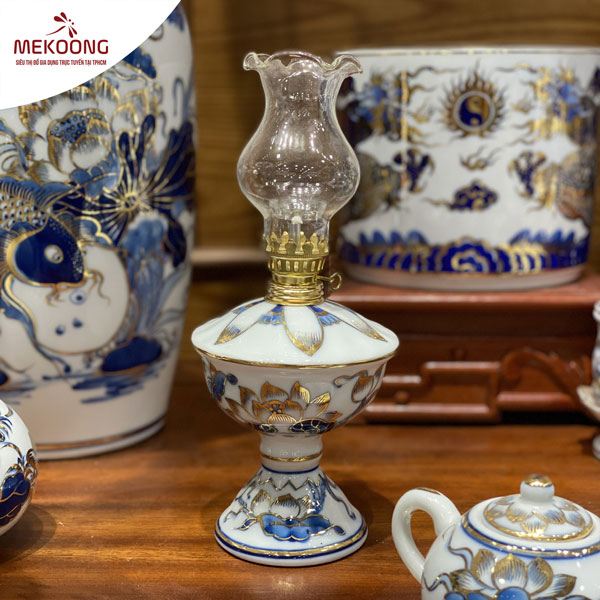 Đèn Thờ Sen Aladanh Vẽ Vàng Cao Cấp