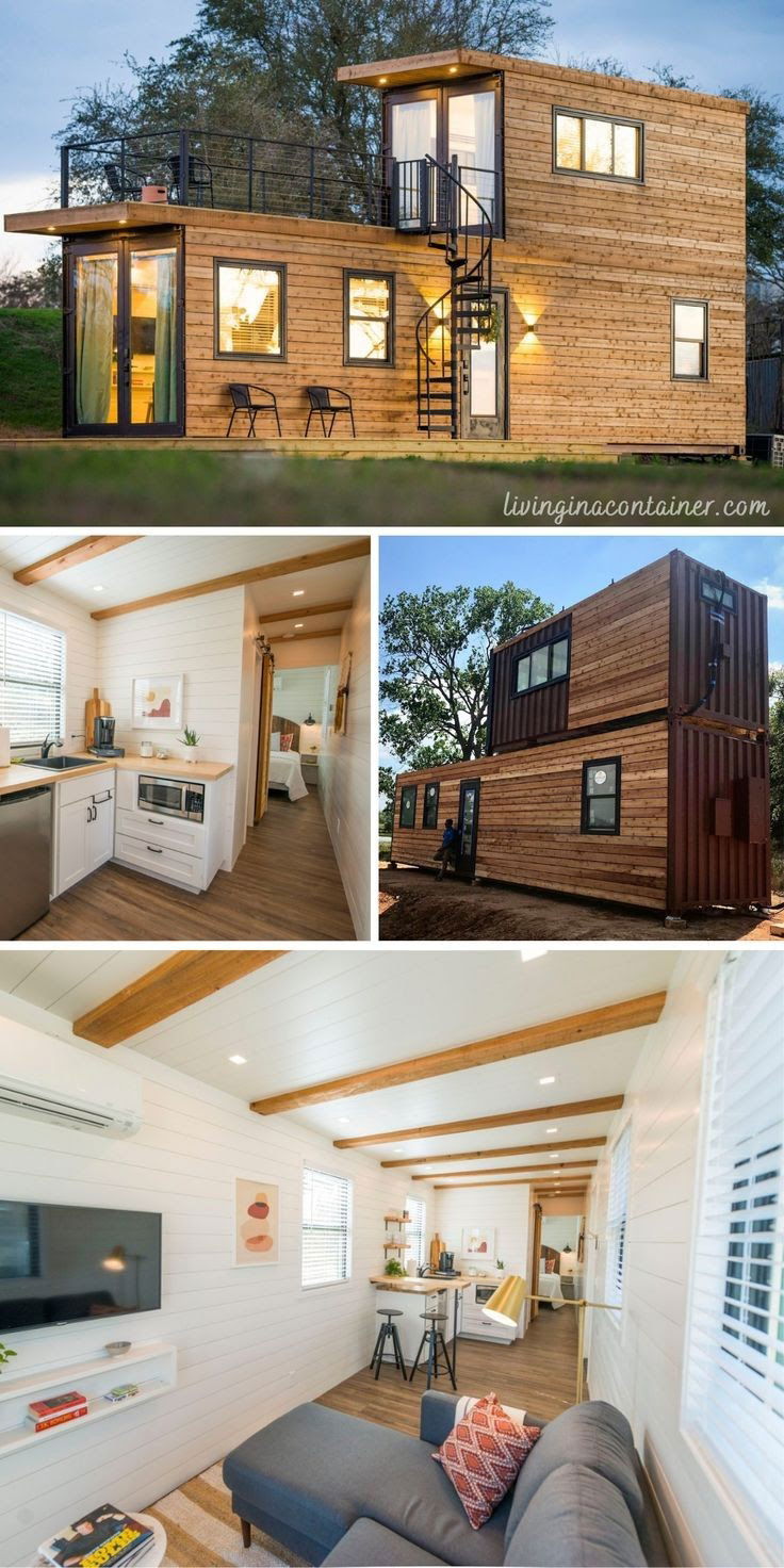 Various 40 foot long container homes. 