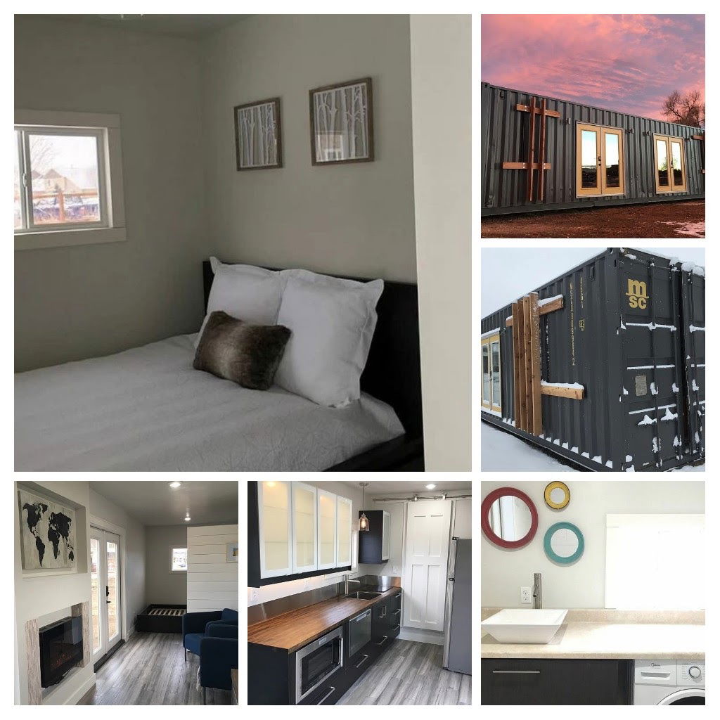 Various 40 foot long container homes. 