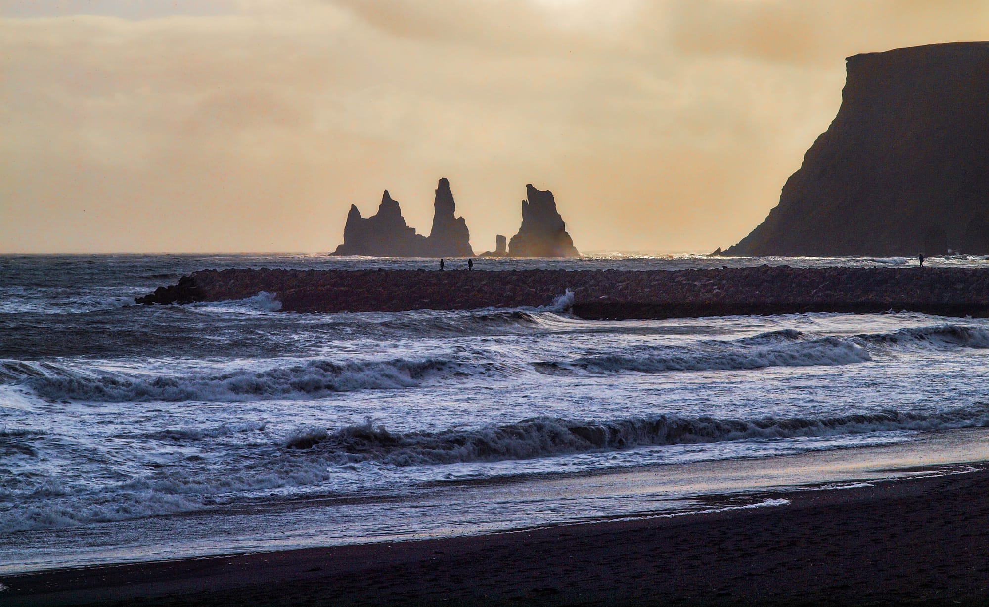 A Black Sand Sunset in Vik