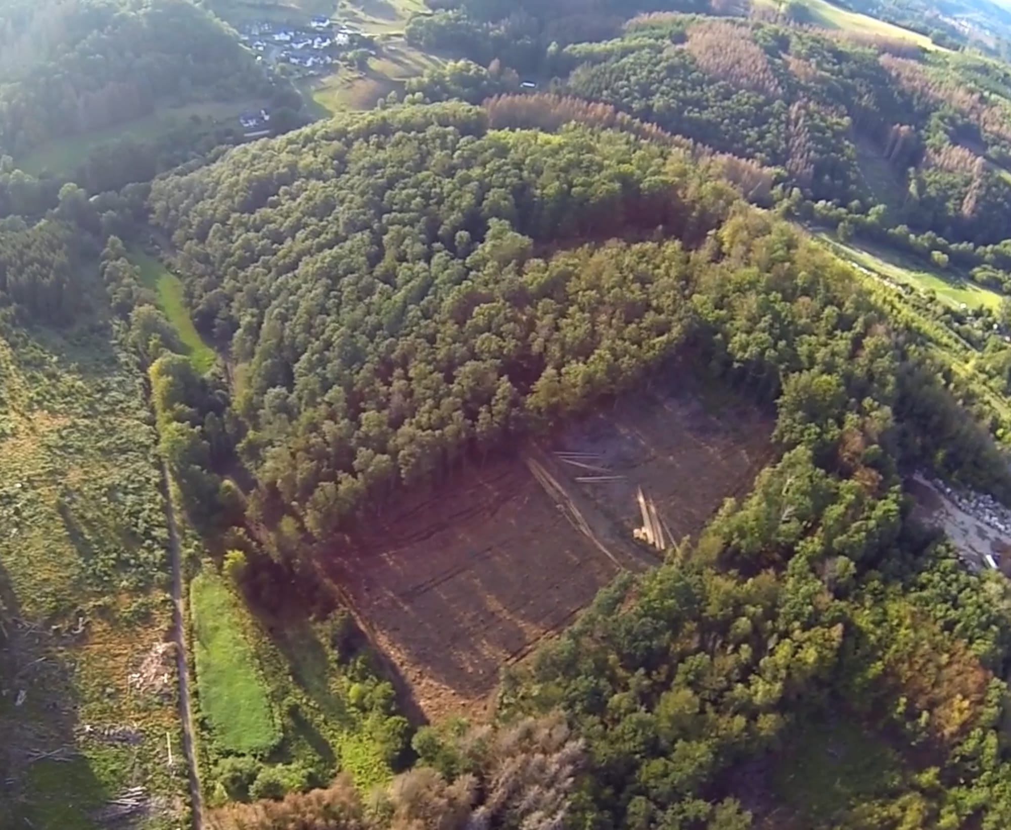 Luftaufnahme des geplanten Parkgeländes