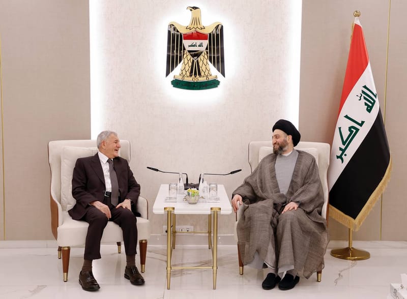 الحكيم يستقبل رئيس الجمهورية الدكتور عبد اللطيف جمال رشيد